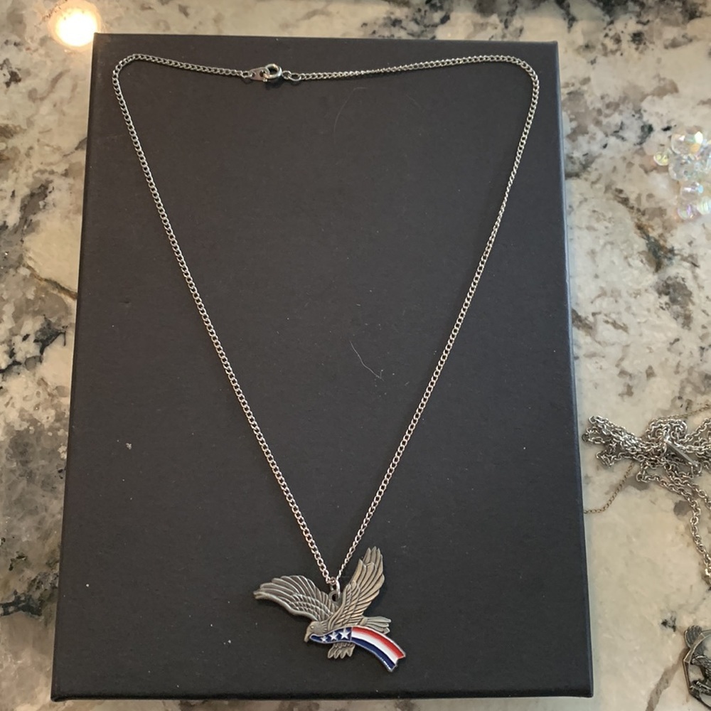 Two necklaces w/ American Eagle pendants One marked “Artisan” - Picture 2 of 10